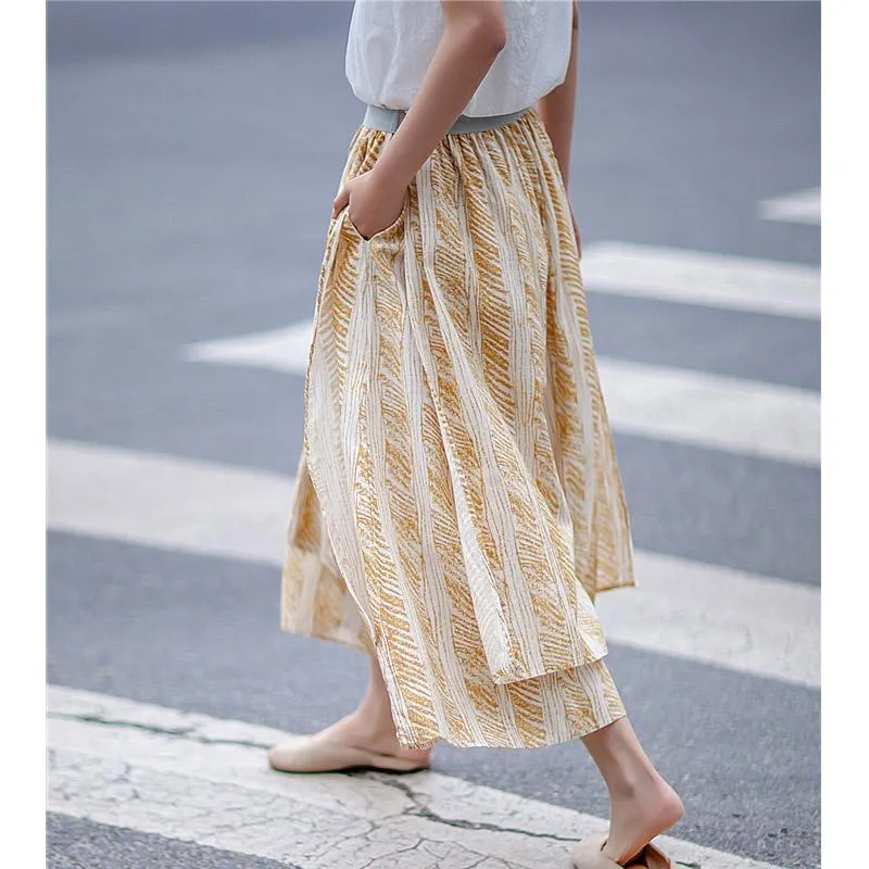 3/4 Length Printed Palazzo Pants