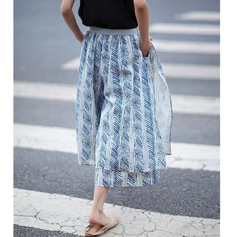 3/4 Length Printed Palazzo Pants