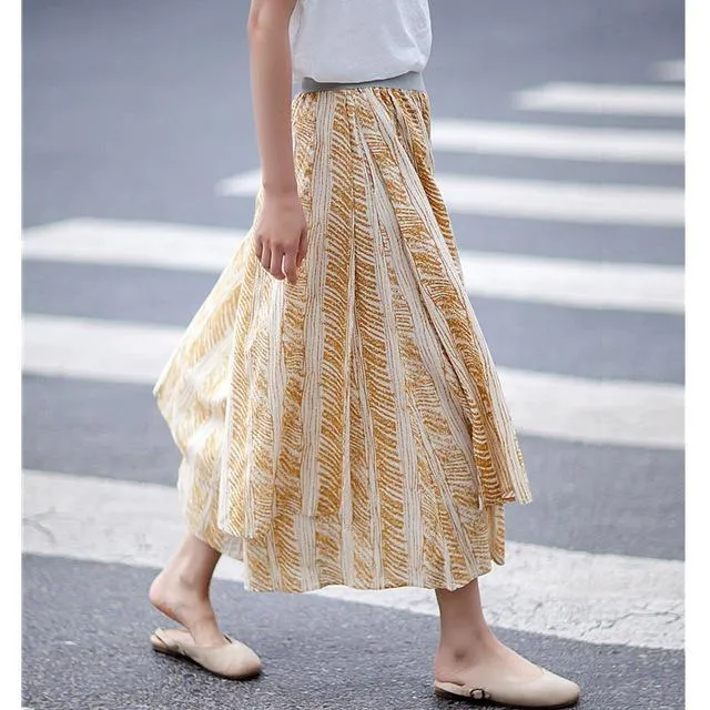 3/4 Length Printed Palazzo Pants