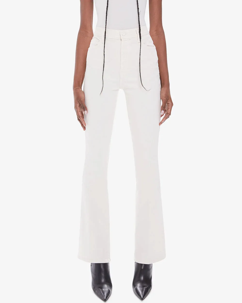 Antique White High Waisted Weekender Skimp Slip Bootcut Jeans