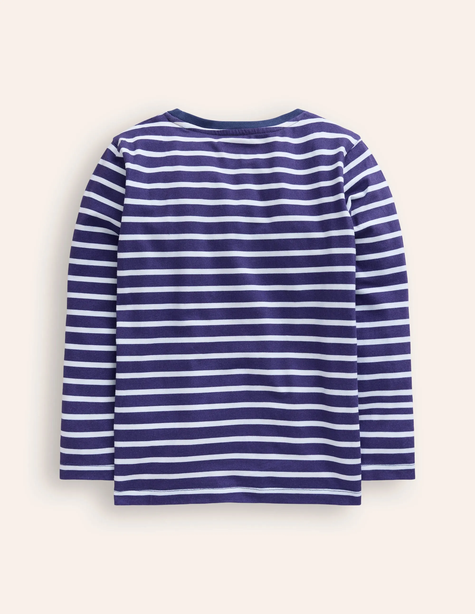 Appliqué T-shirt-Denim Blue and Ivory Pigeons