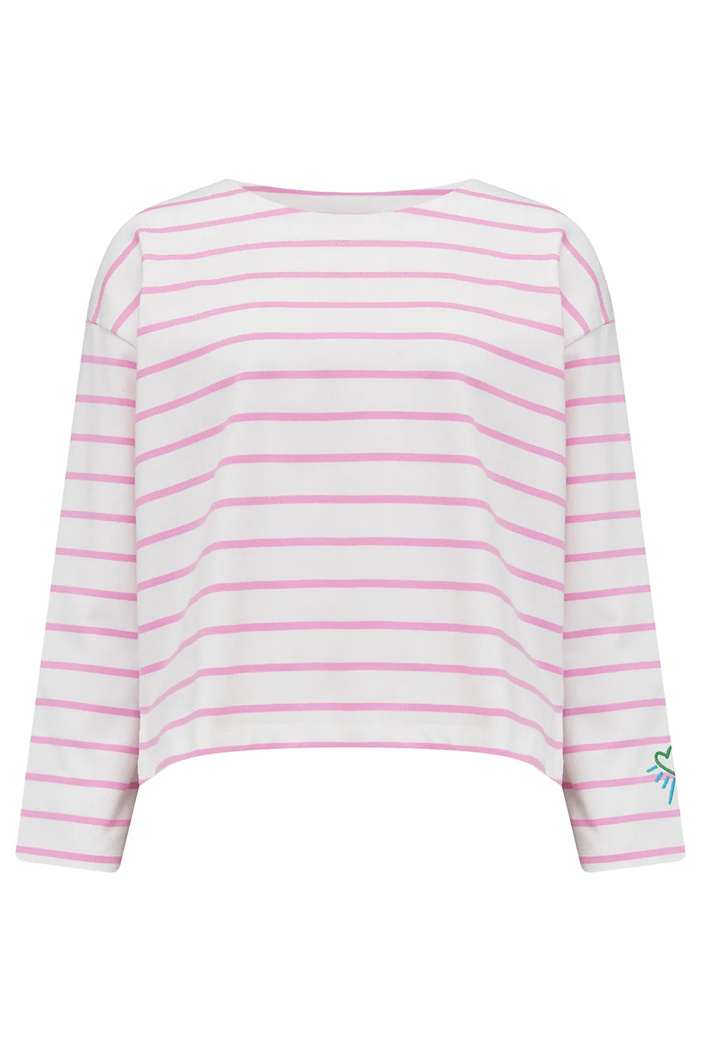Billie Breton Top Off-White/Pink Heart Cuff