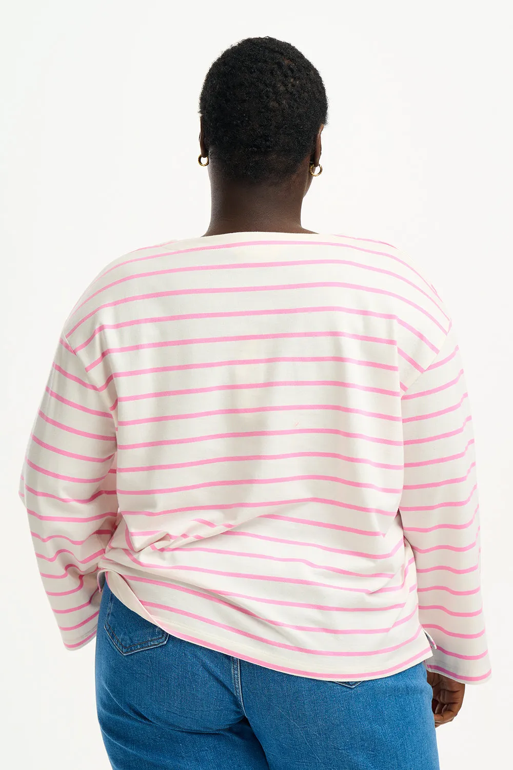 Billie Breton Top Off-White/Pink Heart Cuff