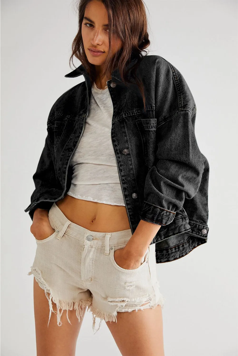 Black Denim Trucker Jacket