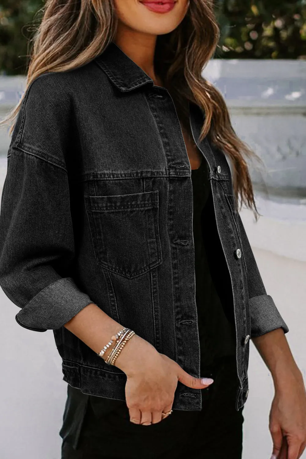 Black Denim Trucker Jacket