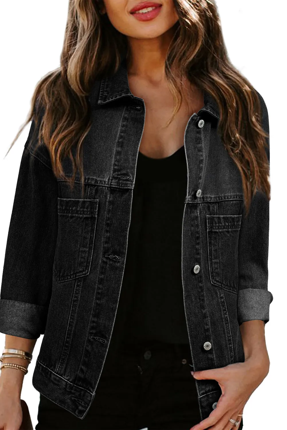 Black Denim Trucker Jacket
