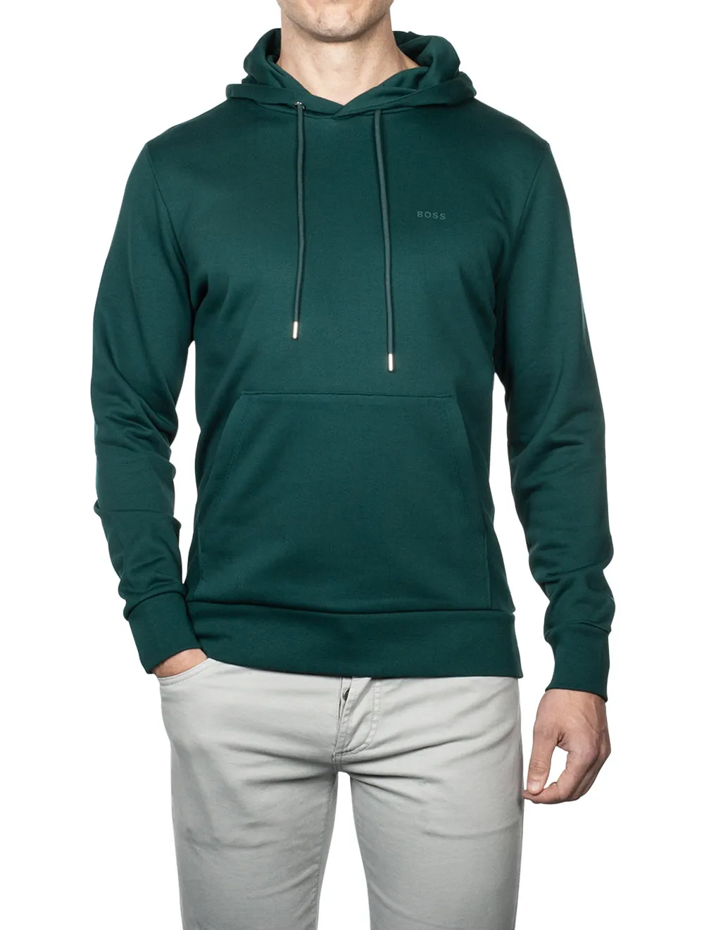 Black Relaxed-Fit Hooded Sweatshirt Green