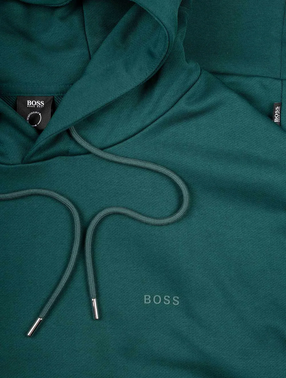 Black Relaxed-Fit Hooded Sweatshirt Green