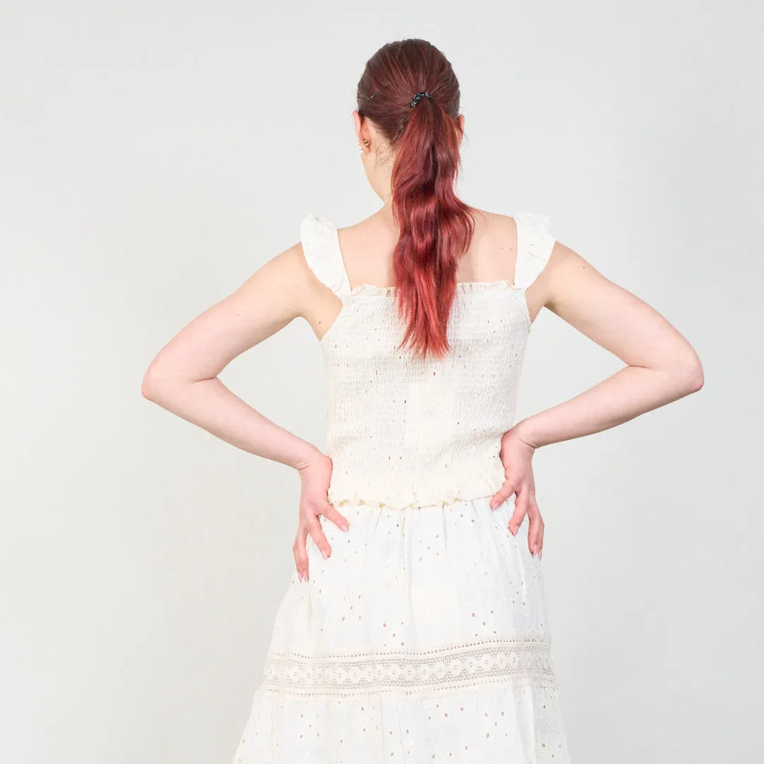 Boho lace two-piece set with ruched top wholesale