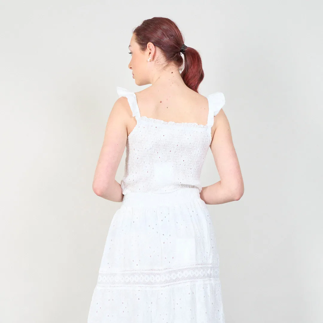 Boho lace two-piece set with ruched top wholesale