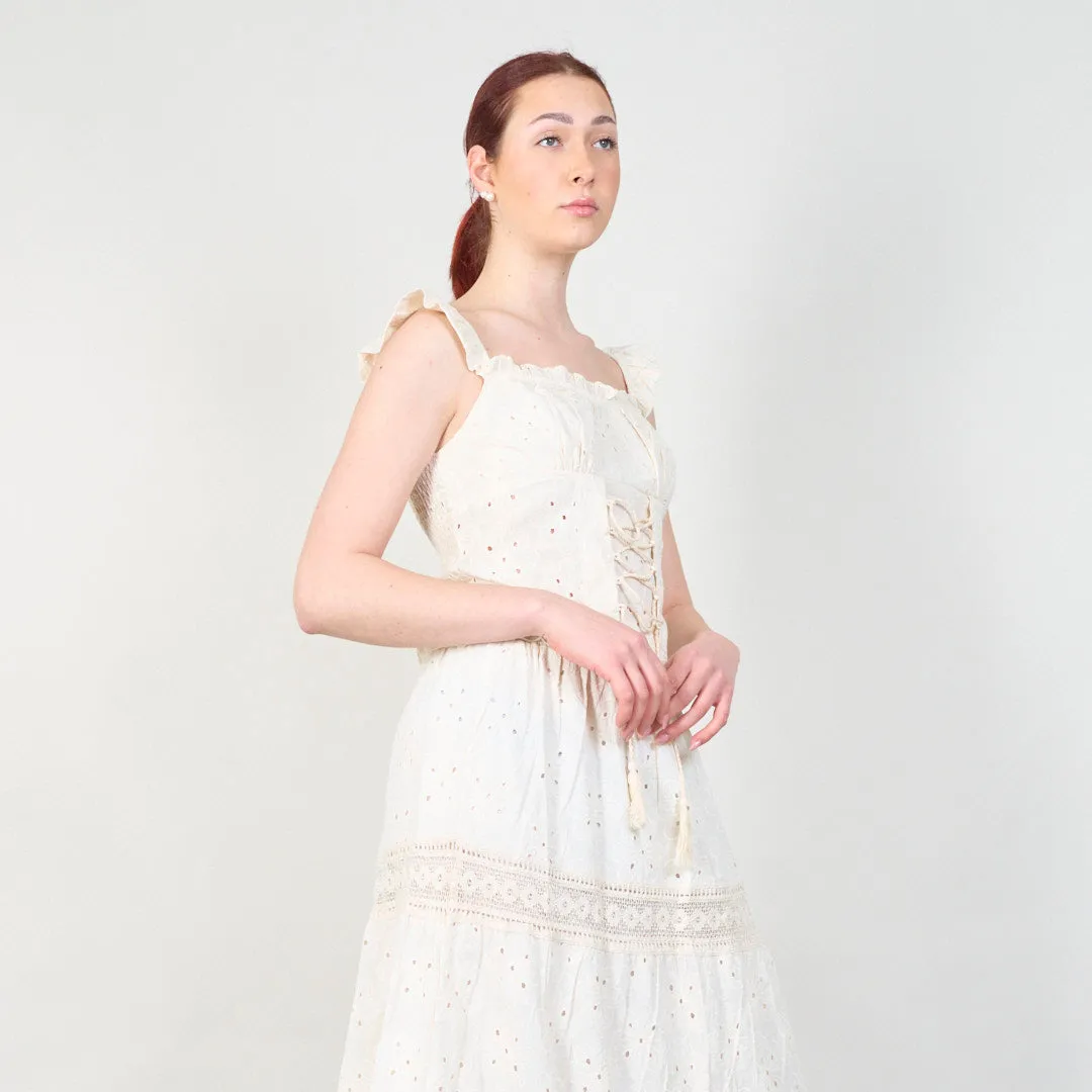 Boho lace two-piece set with ruched top wholesale