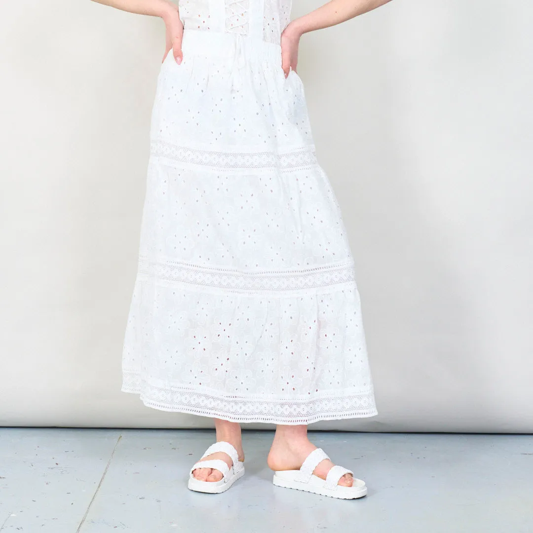 Boho lace two-piece set with ruched top wholesale