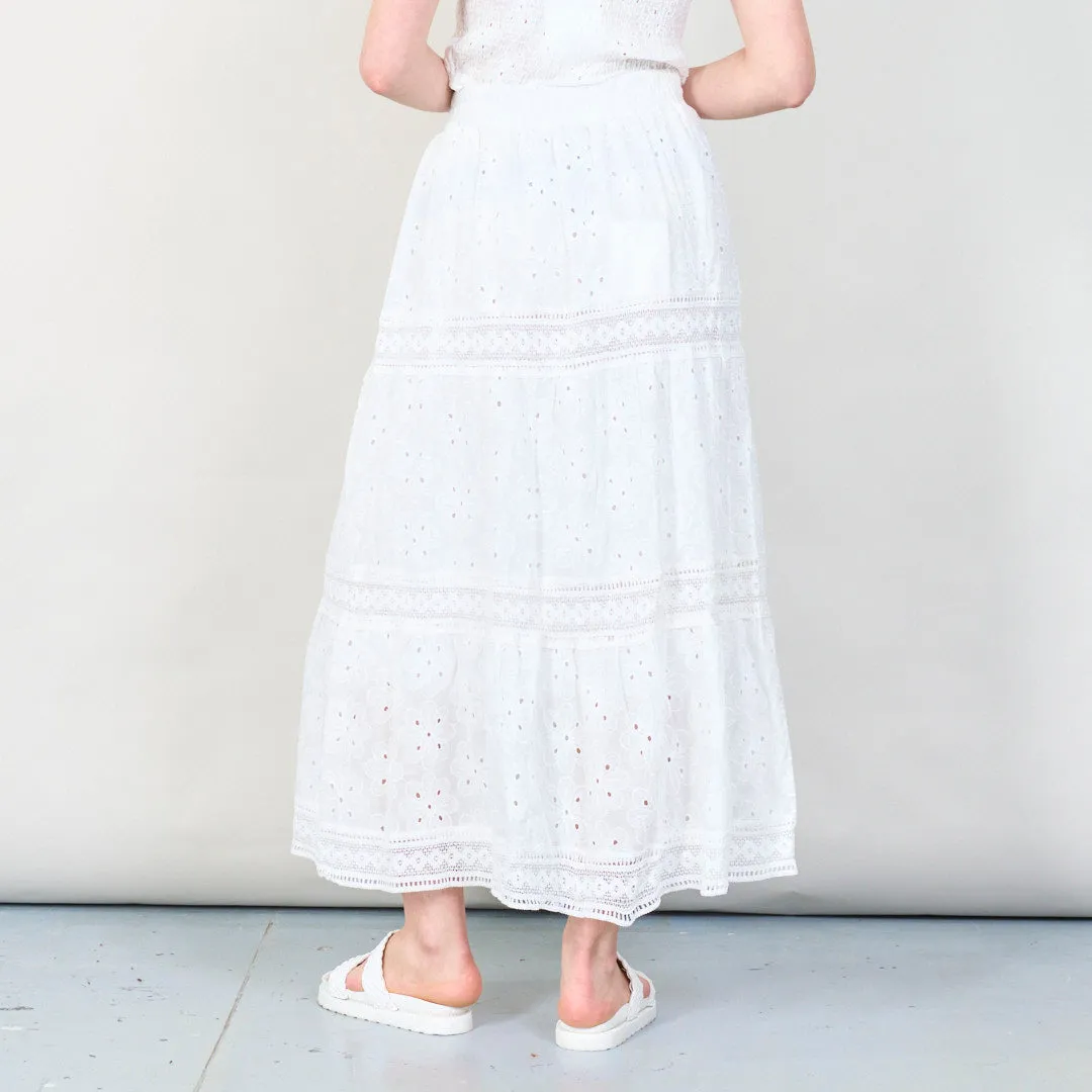 Boho lace two-piece set with ruched top wholesale