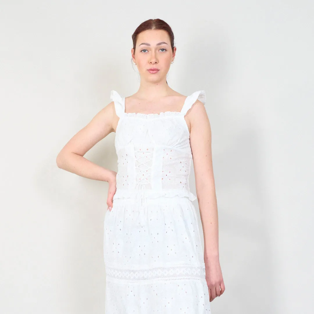 Boho lace two-piece set with ruched top wholesale