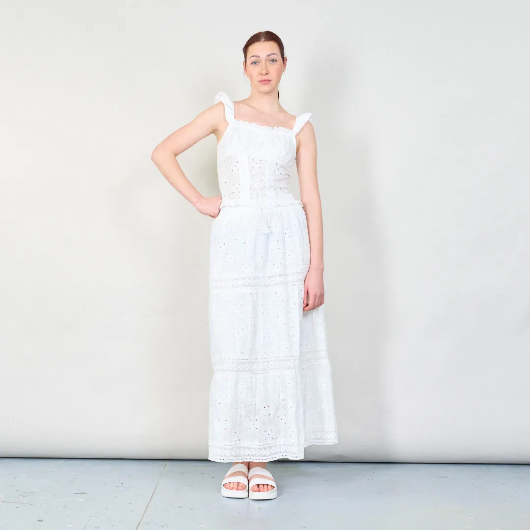 Boho lace two-piece set with ruched top wholesale