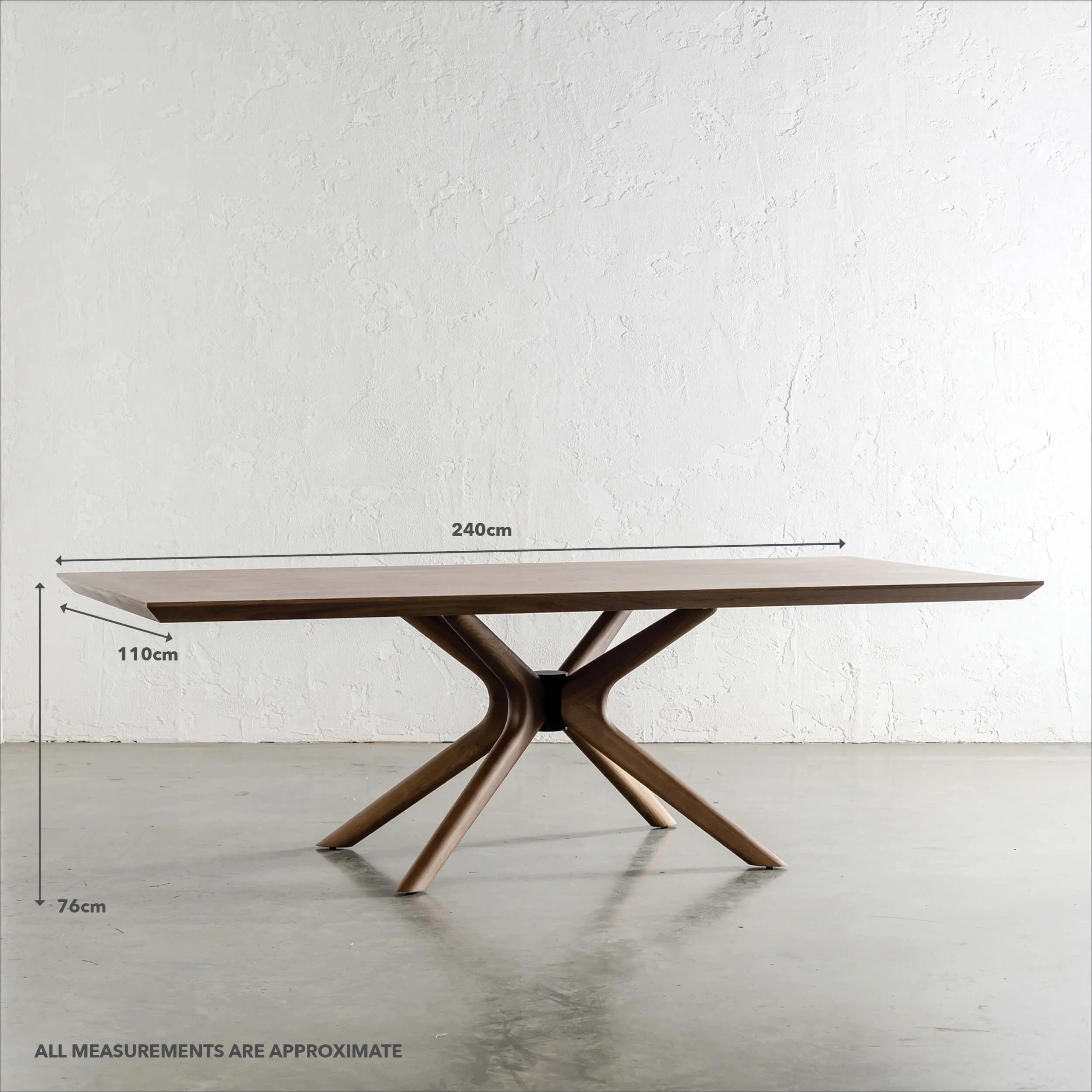 BRETON DINING TABLE  |  DEEP WALNUT WOOD GRAIN  |  240CM