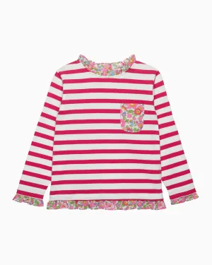 Breton Long-Sleeved Top in Pink Betsy