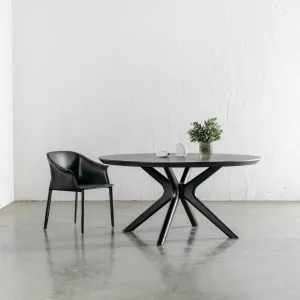 BRETON ROUND DINING TABLE  |  BLACK NOIR WOOD GRAIN  |  150CM