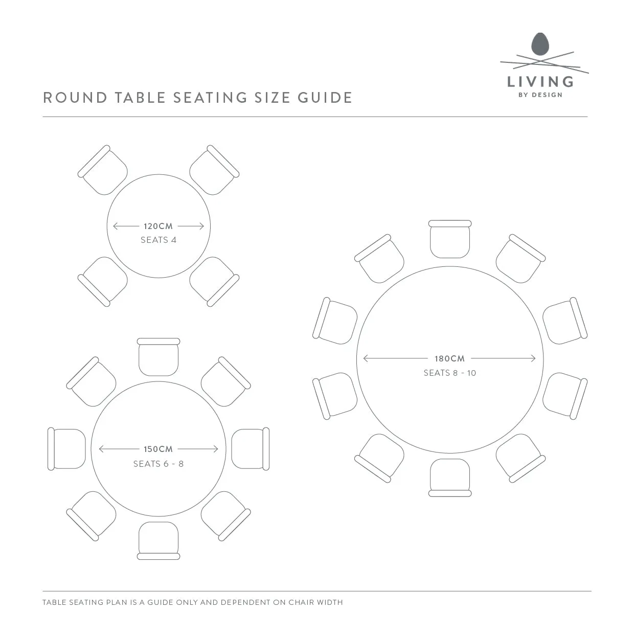 BRETON ROUND DINING TABLE  |  DEEP WALNUT WOOD GRAIN  |  150CM