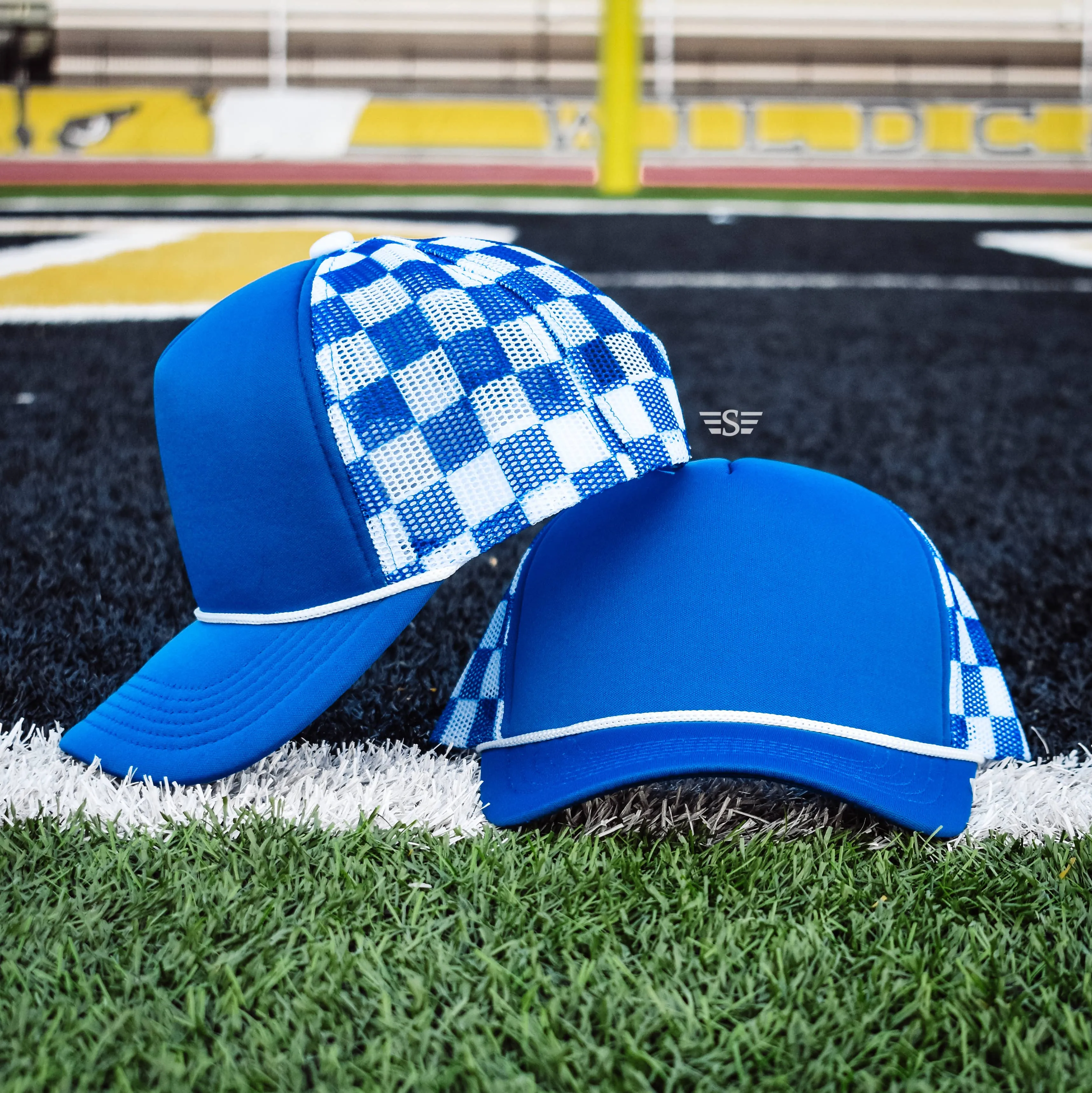 Checkered Mesh Back Foam Trucker Cap