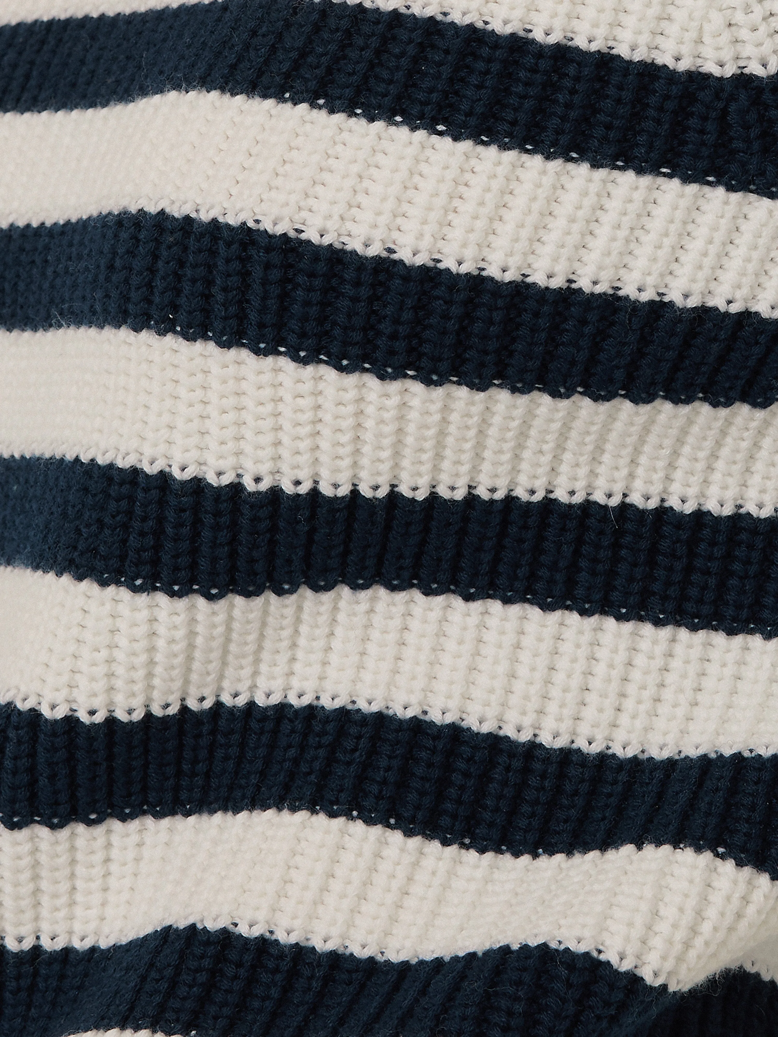 Cotton Blend Stripe Jumper | Navy