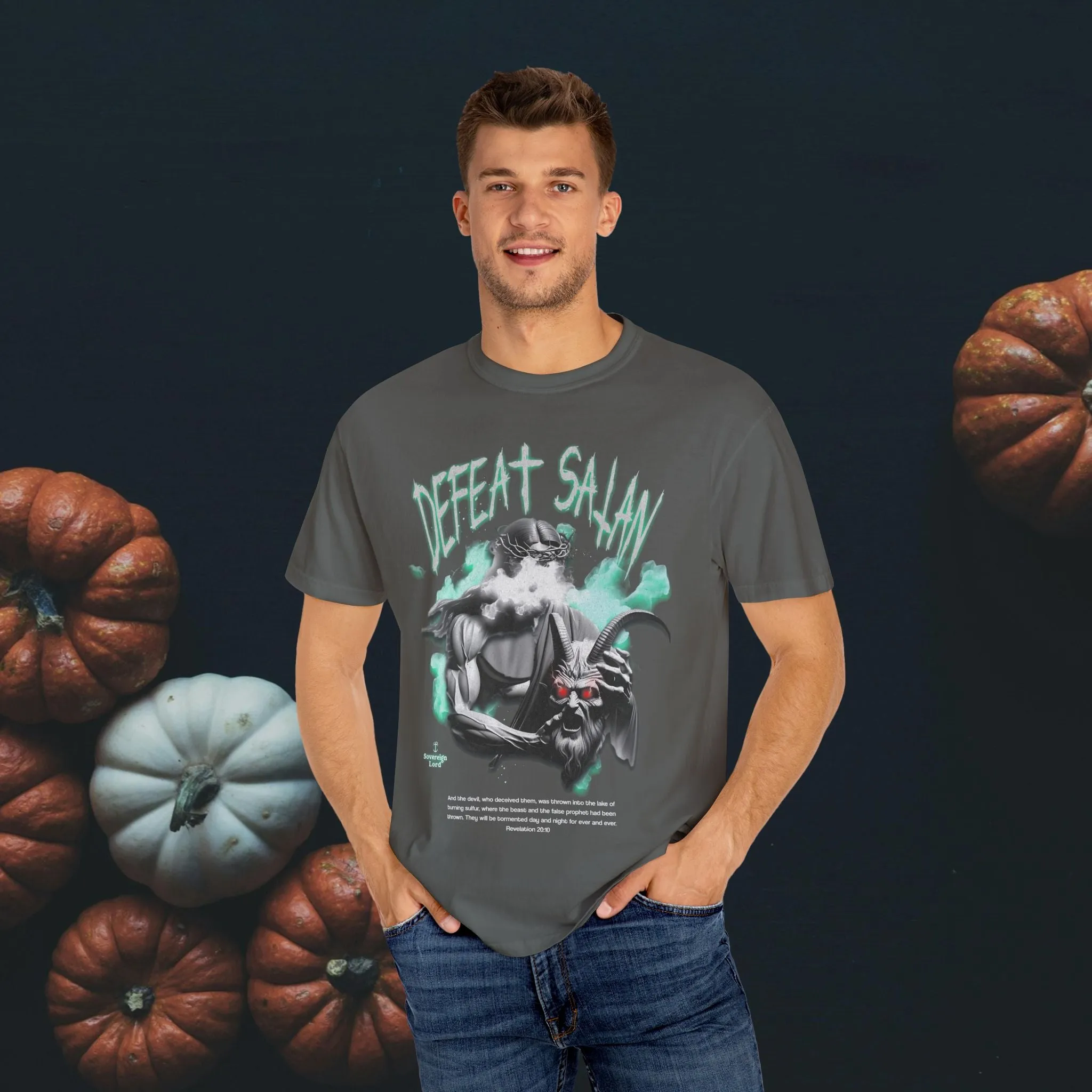 Defeat Satan Garment-Dyed T-shirt