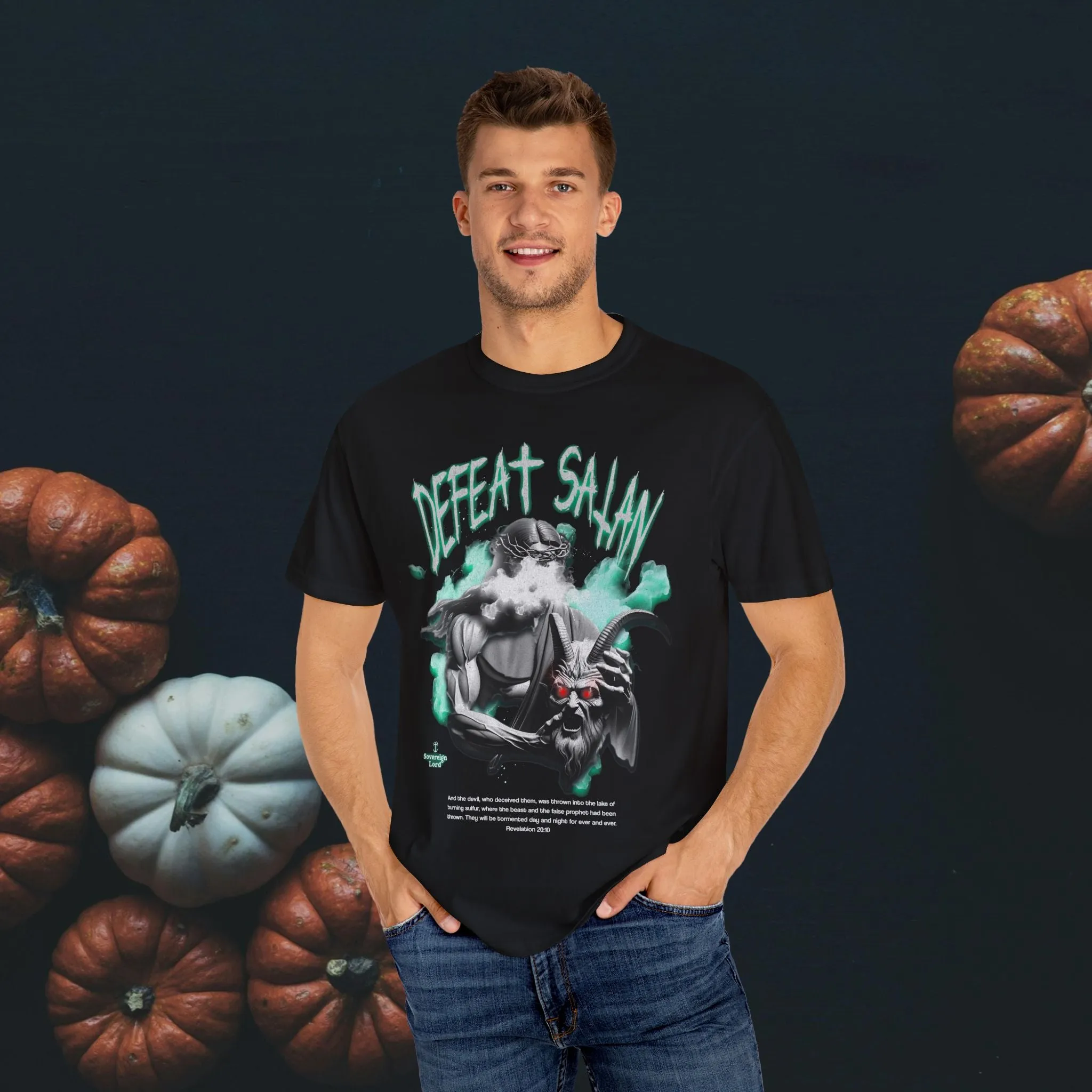 Defeat Satan Garment-Dyed T-shirt