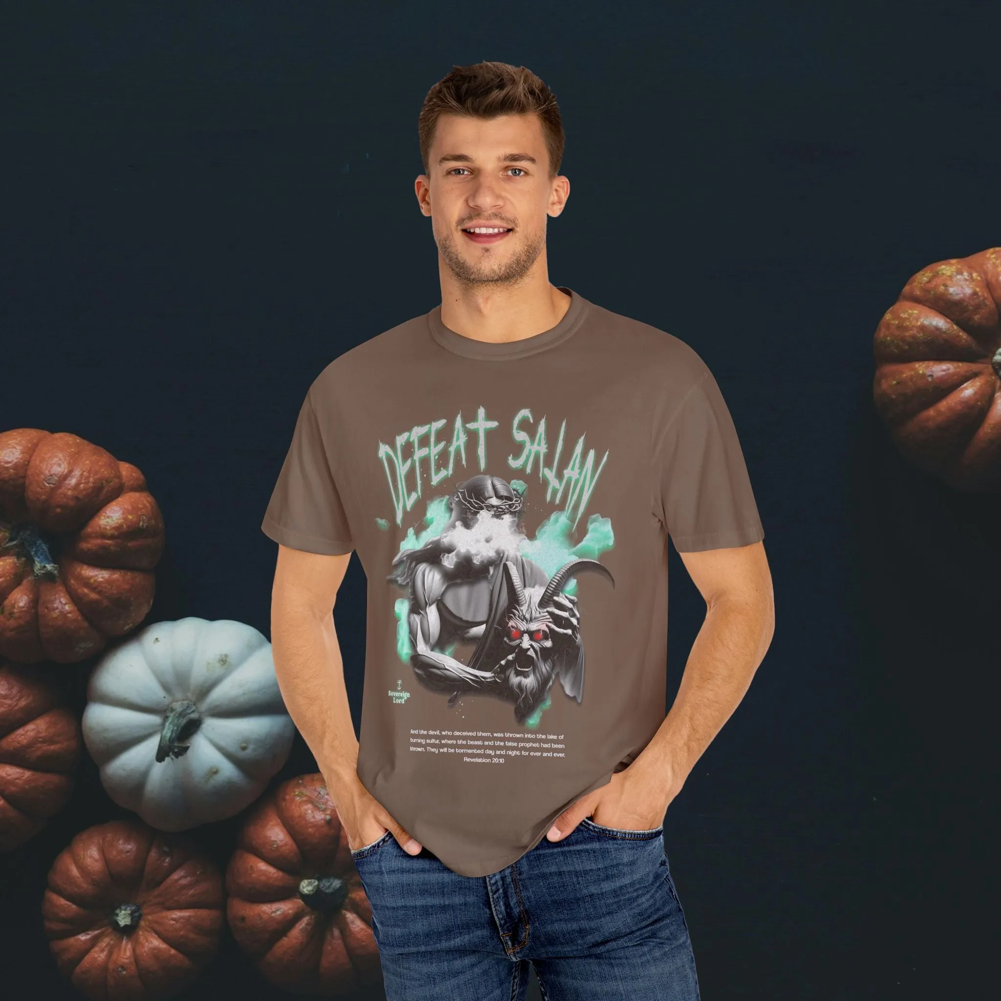 Defeat Satan Garment-Dyed T-shirt