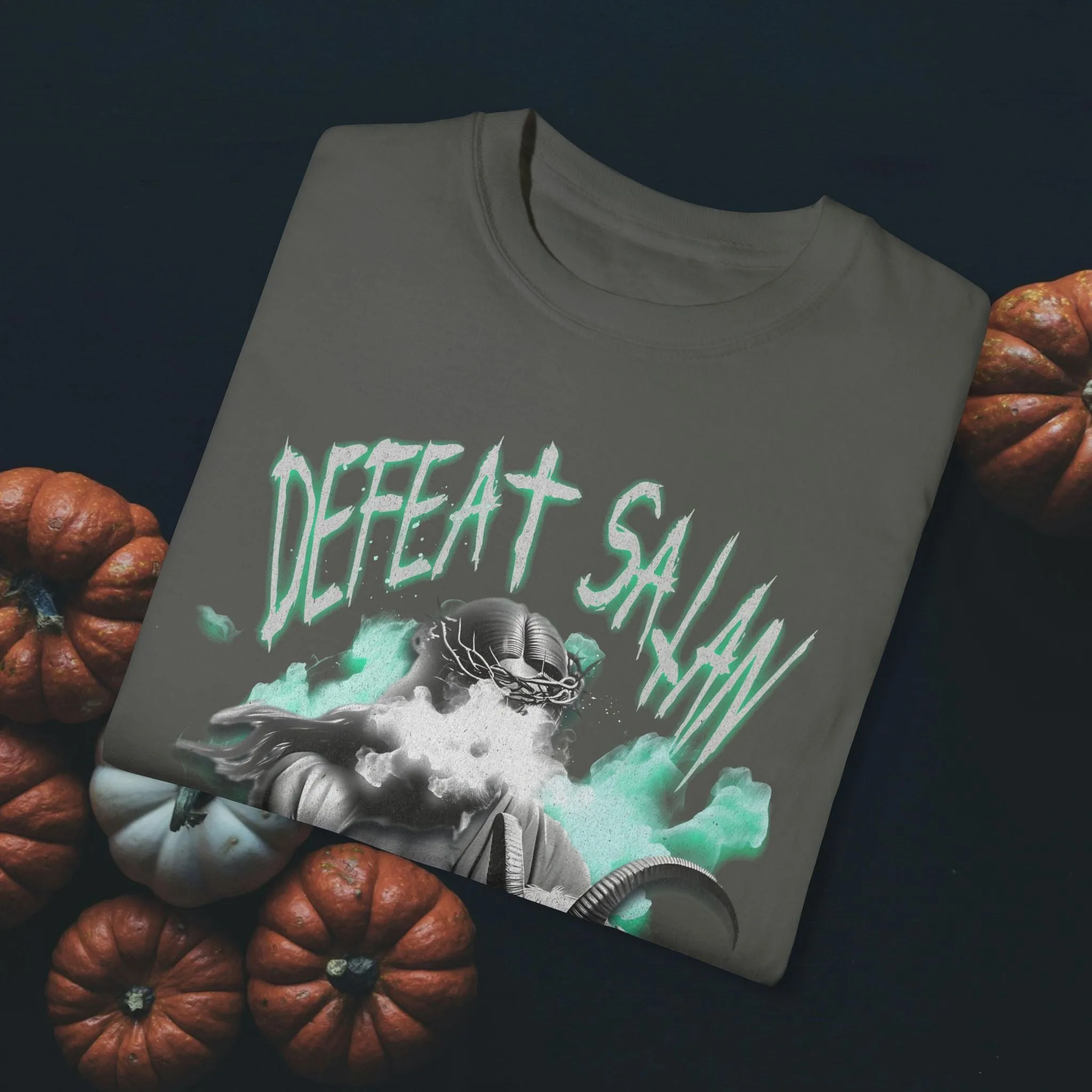 Defeat Satan Garment-Dyed T-shirt