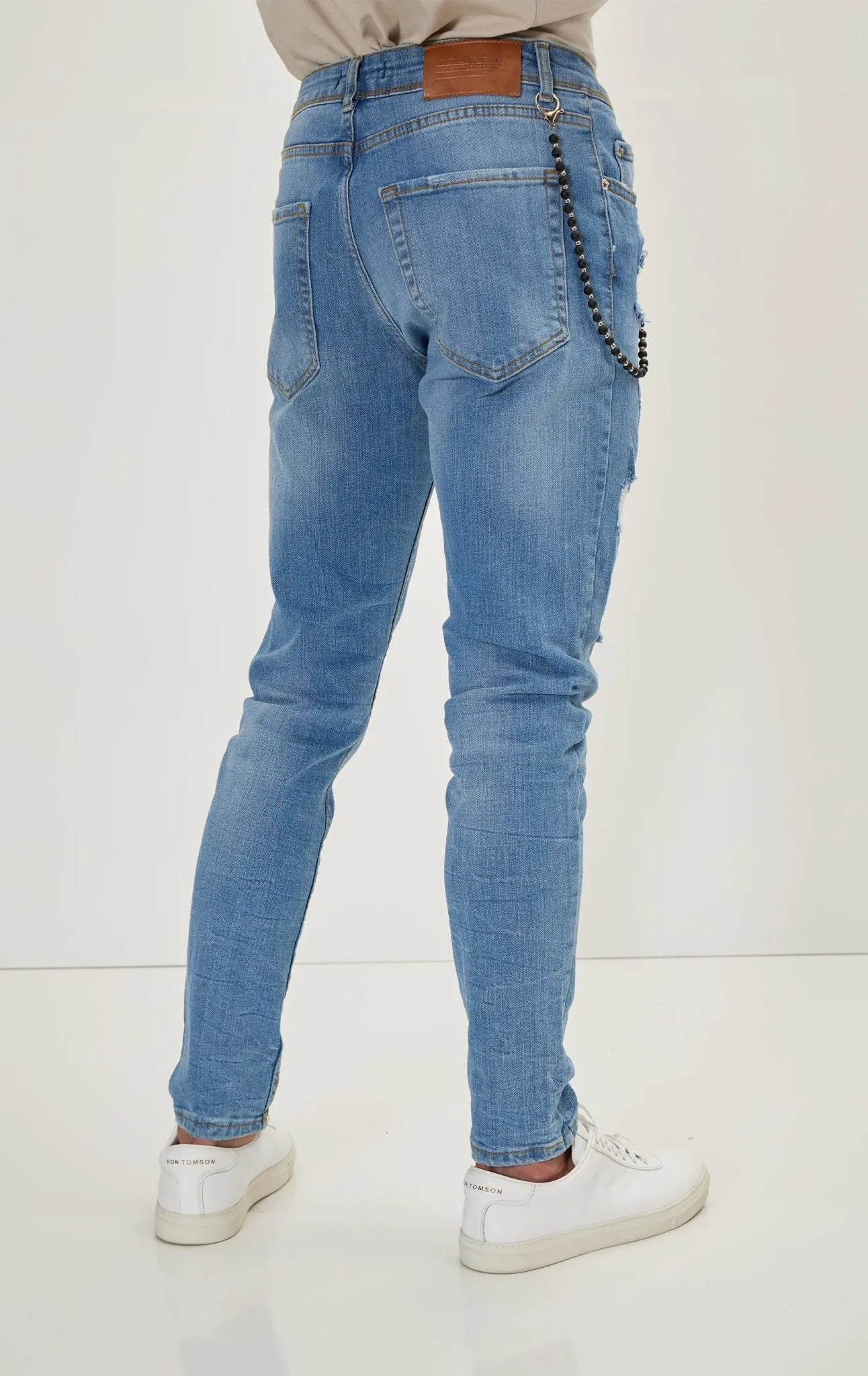 Distorted Slim Fit  Jeans - Dark Blue