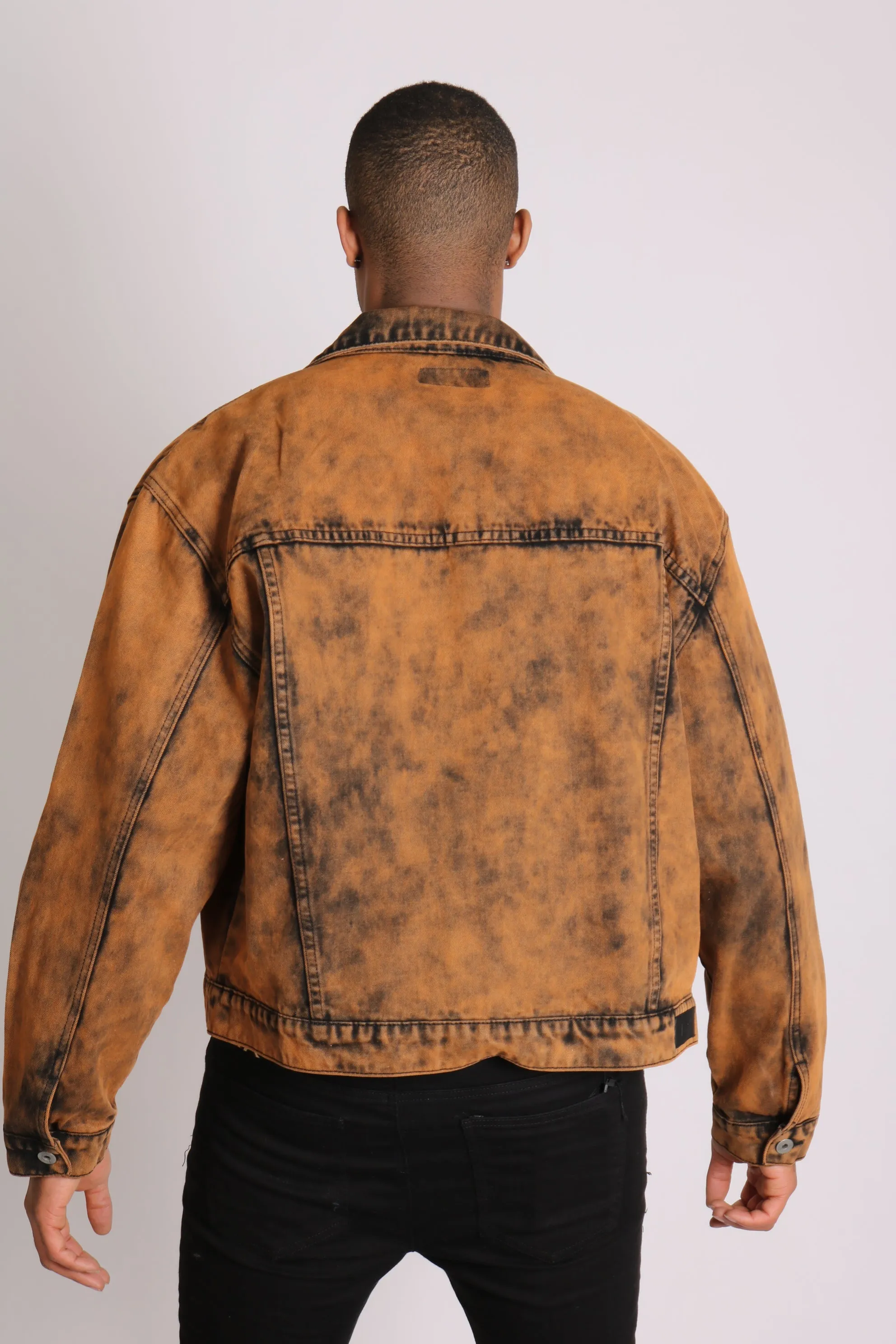 Fort Burnt Orange Oversized Utility Denim Jacket