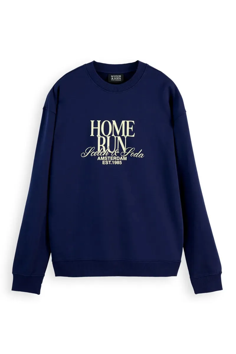 Front Artwork Relaxed Fit Sweatshirt (Navy) - 180471401