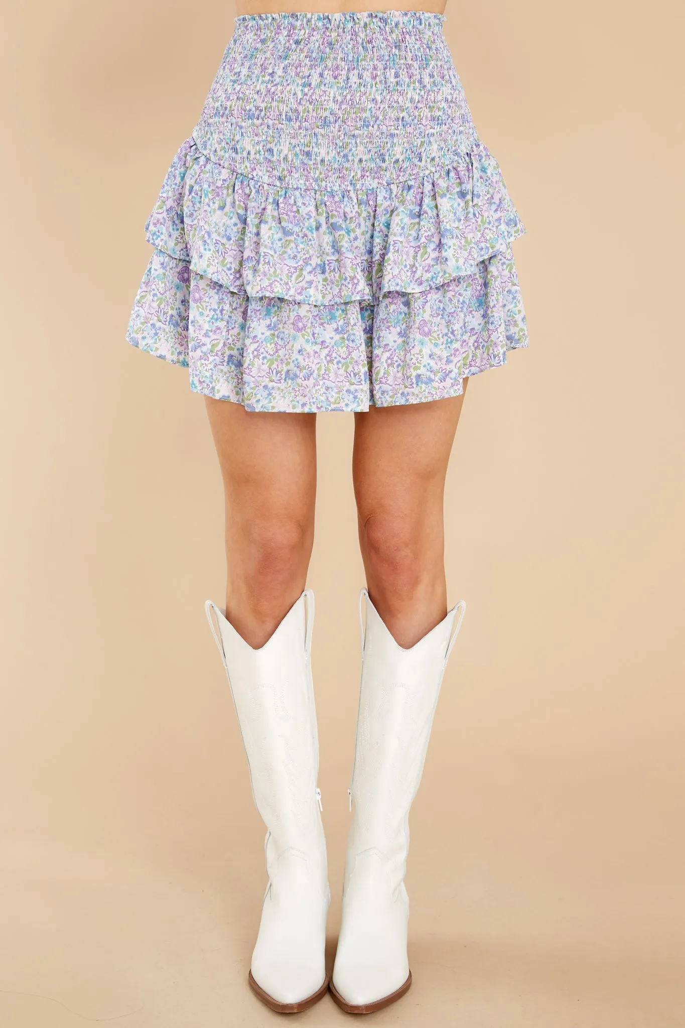 Innocent Heart Blue Floral Print Skort