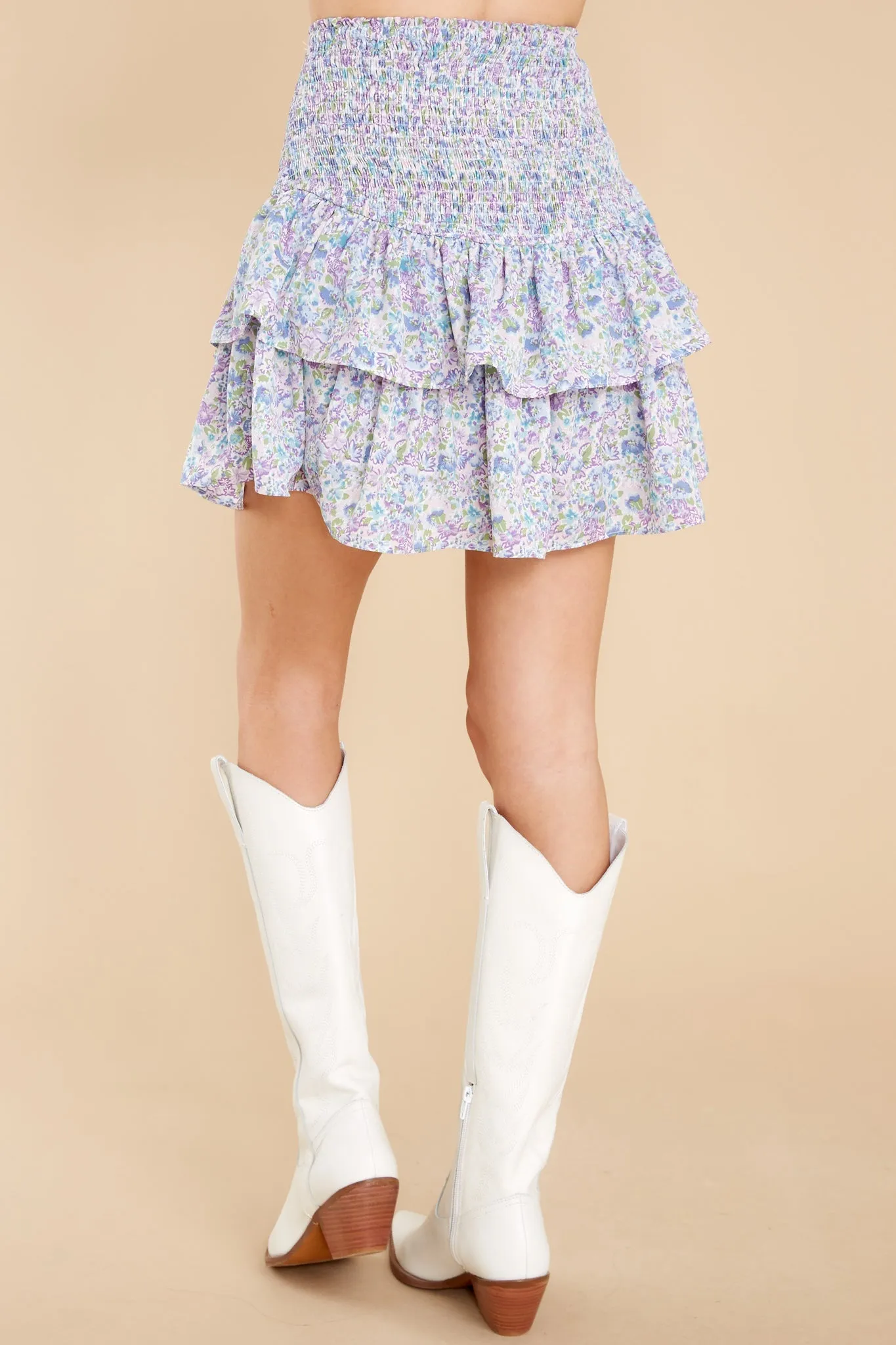 Innocent Heart Blue Floral Print Skort
