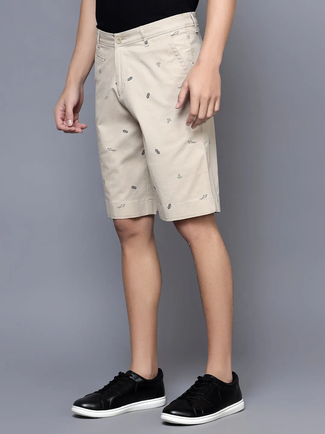 Men Beige Bermuda Shorts