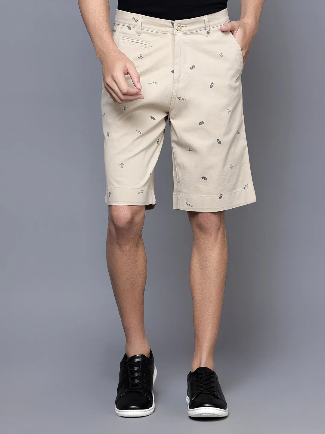 Men Beige Bermuda Shorts