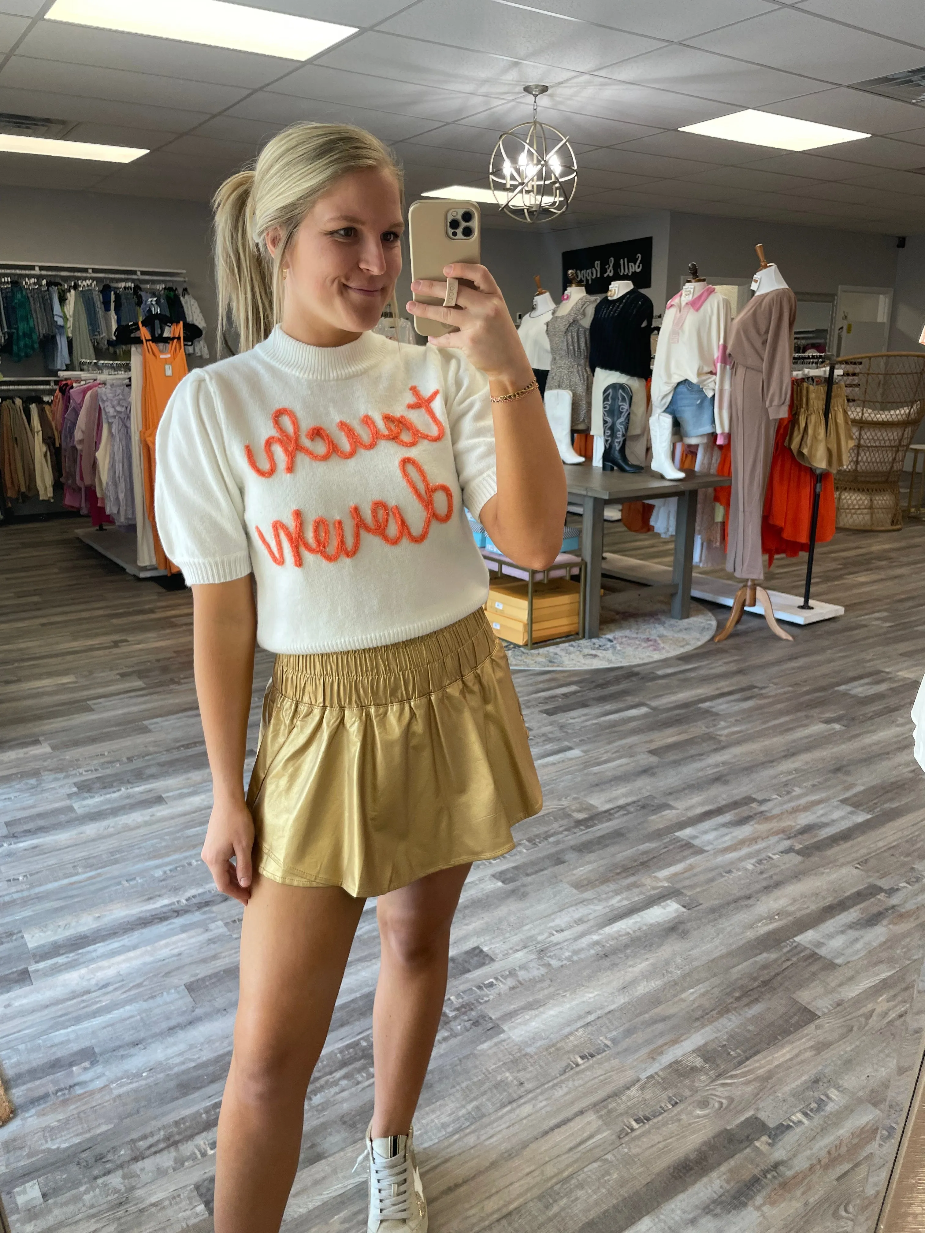 Metallic Sporty Skort - Gold