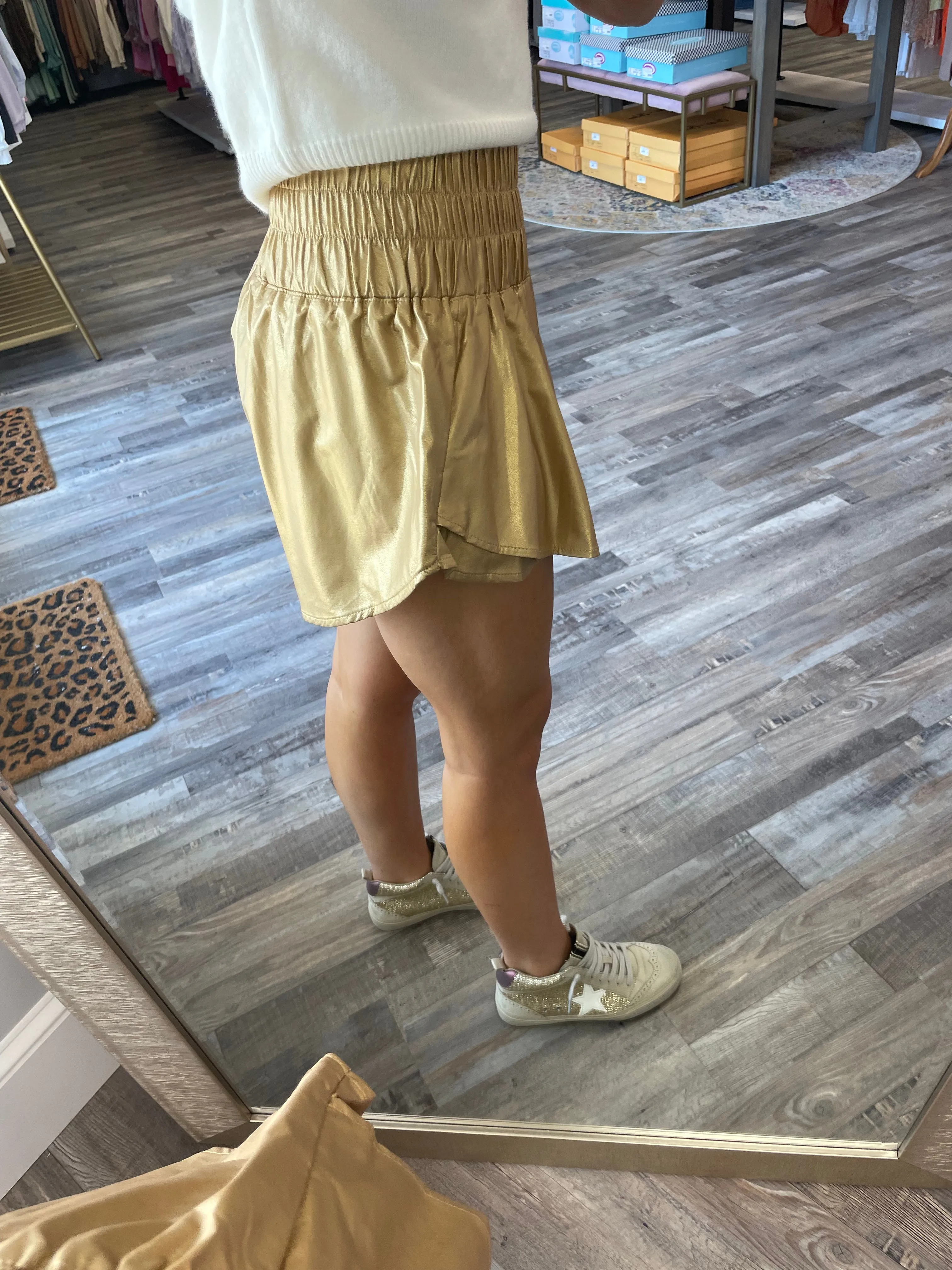 Metallic Sporty Skort - Gold