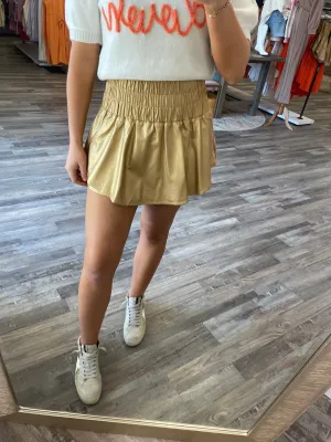 Metallic Sporty Skort - Gold