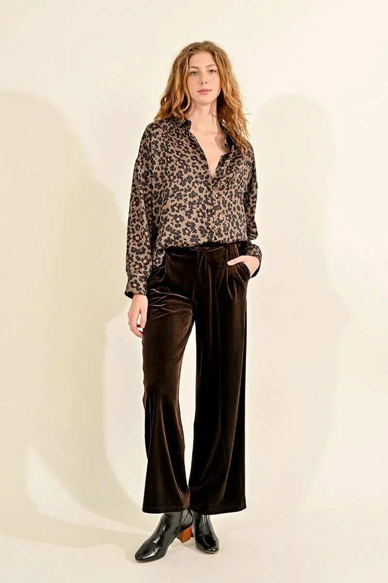 Molly Bracken Flowing Velvet Panne Pant
