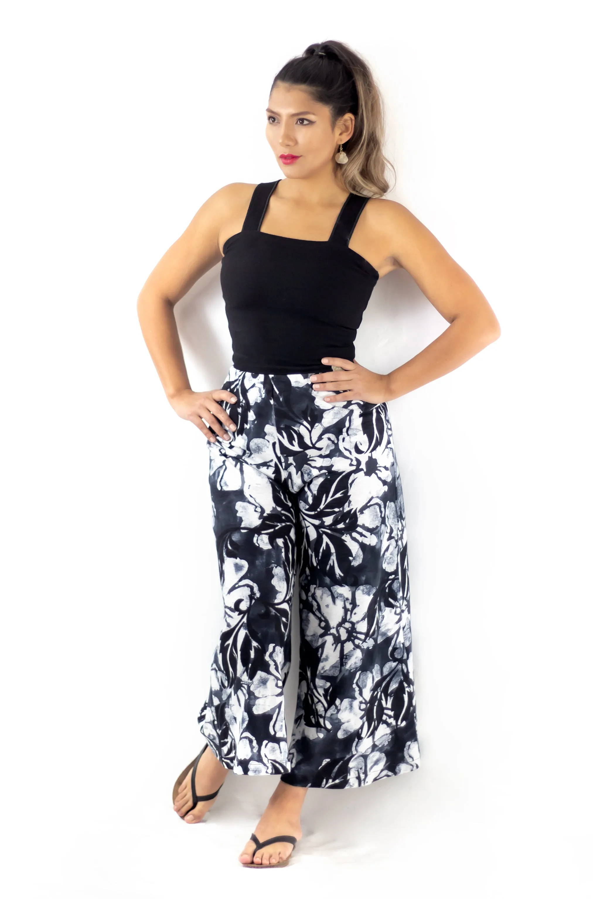 Palazzo Crop Pants - Hula Nights