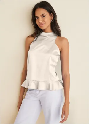 Peplum Top - Off White