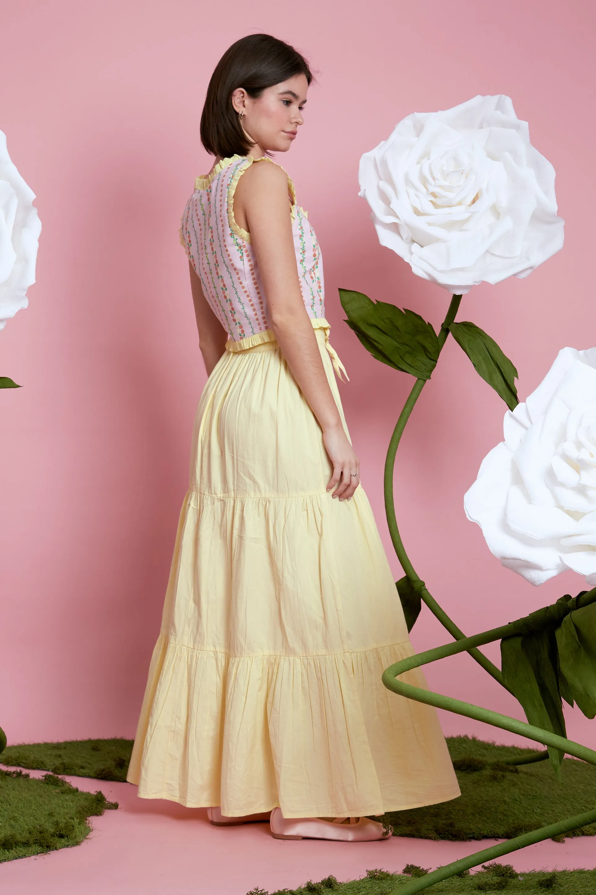 Petra Maxi Boho Skirt - Lemon