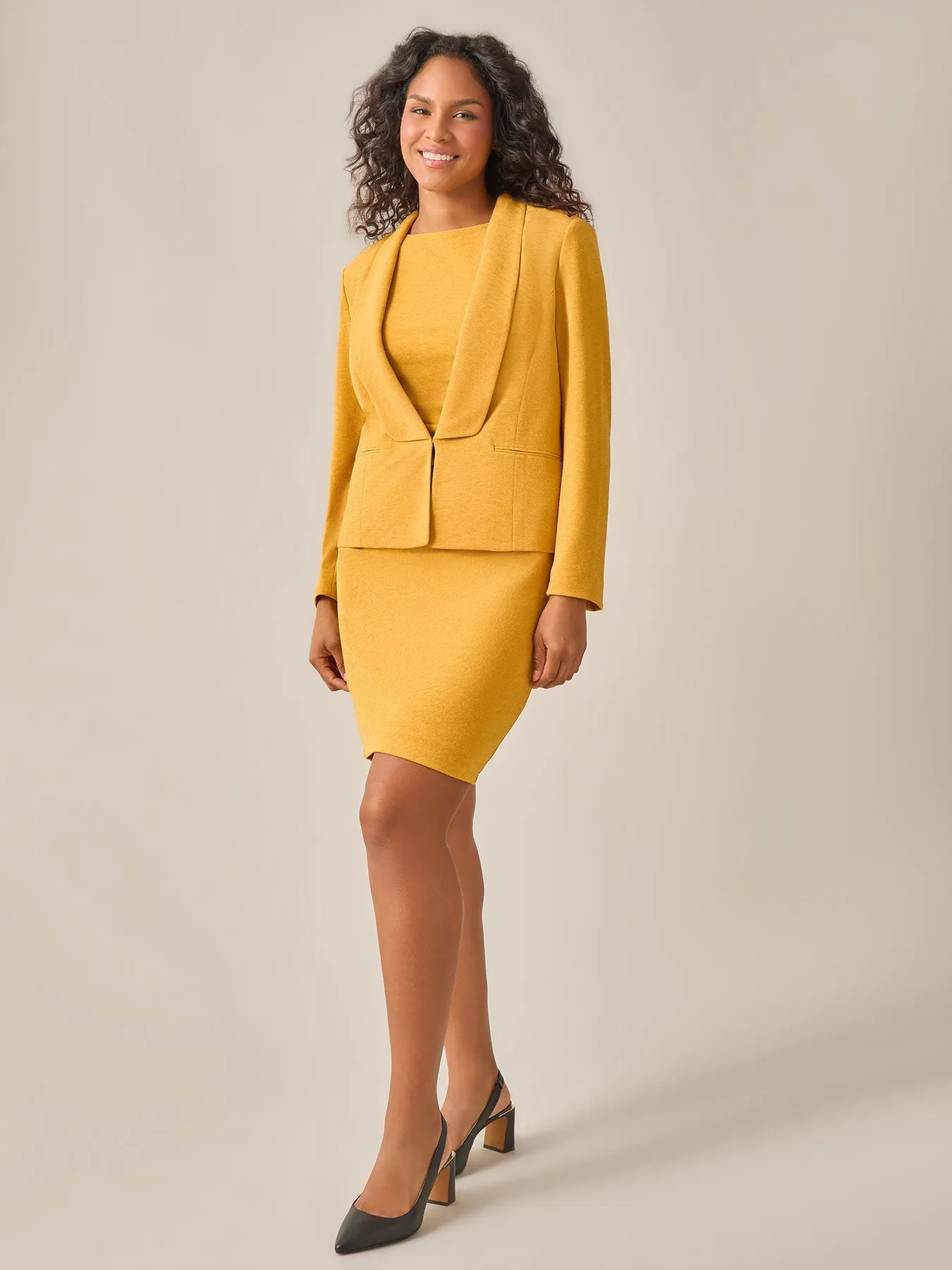 Plus Size Lurex Knit Sleeveless Side Pleat Dress, Gold Signature