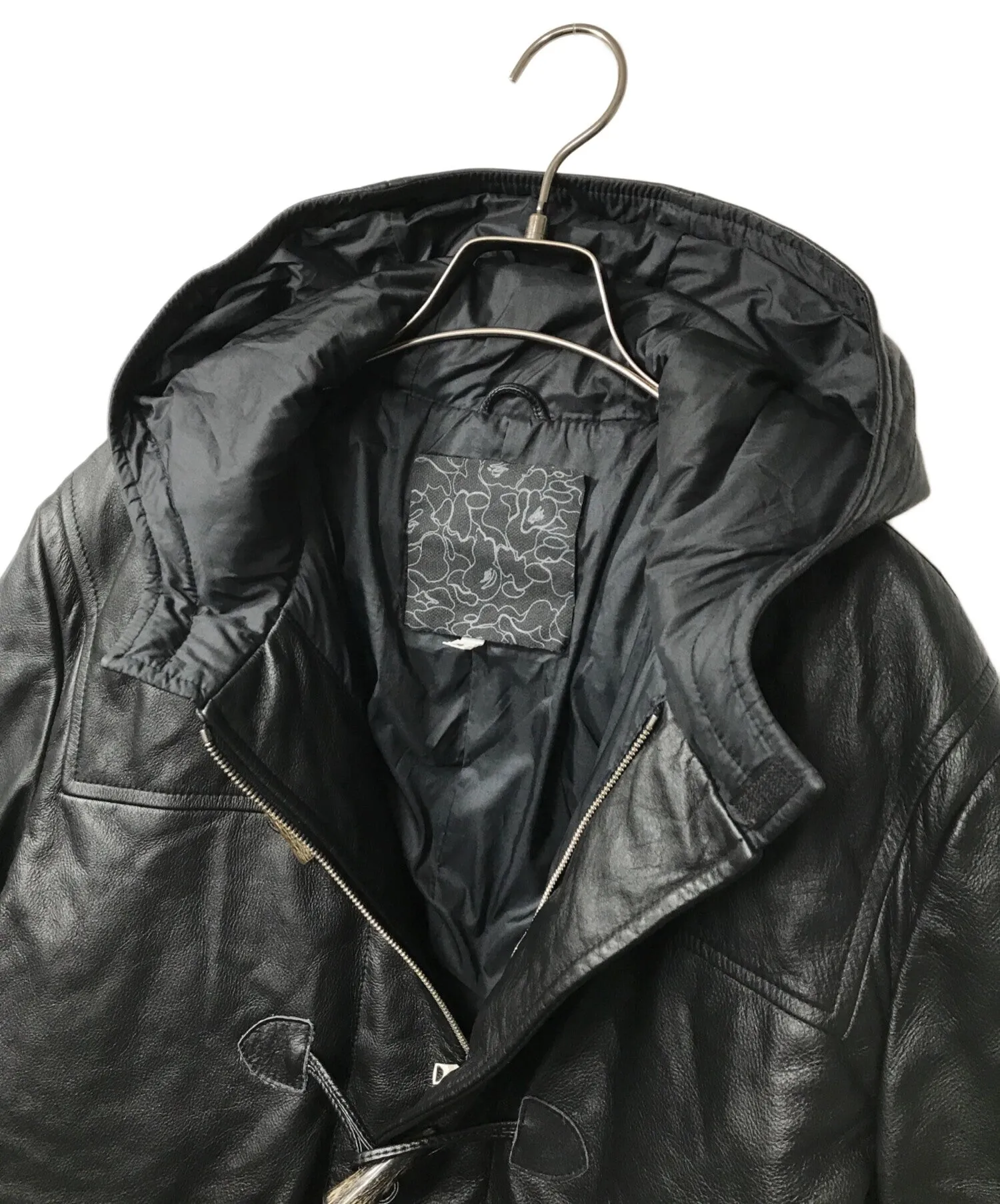 [Pre-owned] A BATHING APE Cow Leather Duffle Down Coat A BATHING APE Abasing Ape Nowhere
