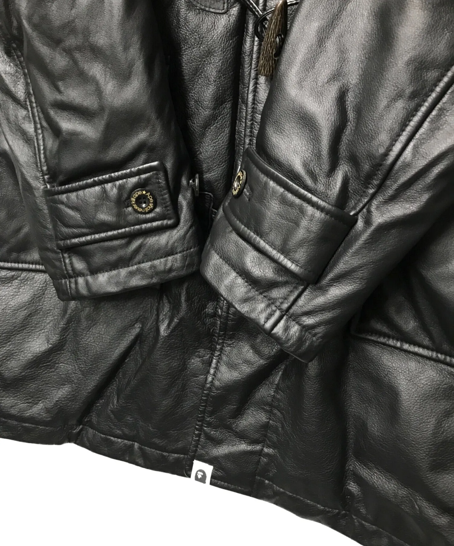 [Pre-owned] A BATHING APE Cow Leather Duffle Down Coat A BATHING APE Abasing Ape Nowhere