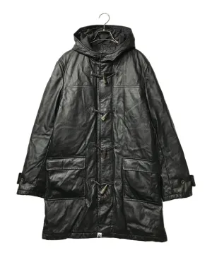 [Pre-owned] A BATHING APE Cow Leather Duffle Down Coat A BATHING APE Abasing Ape Nowhere
