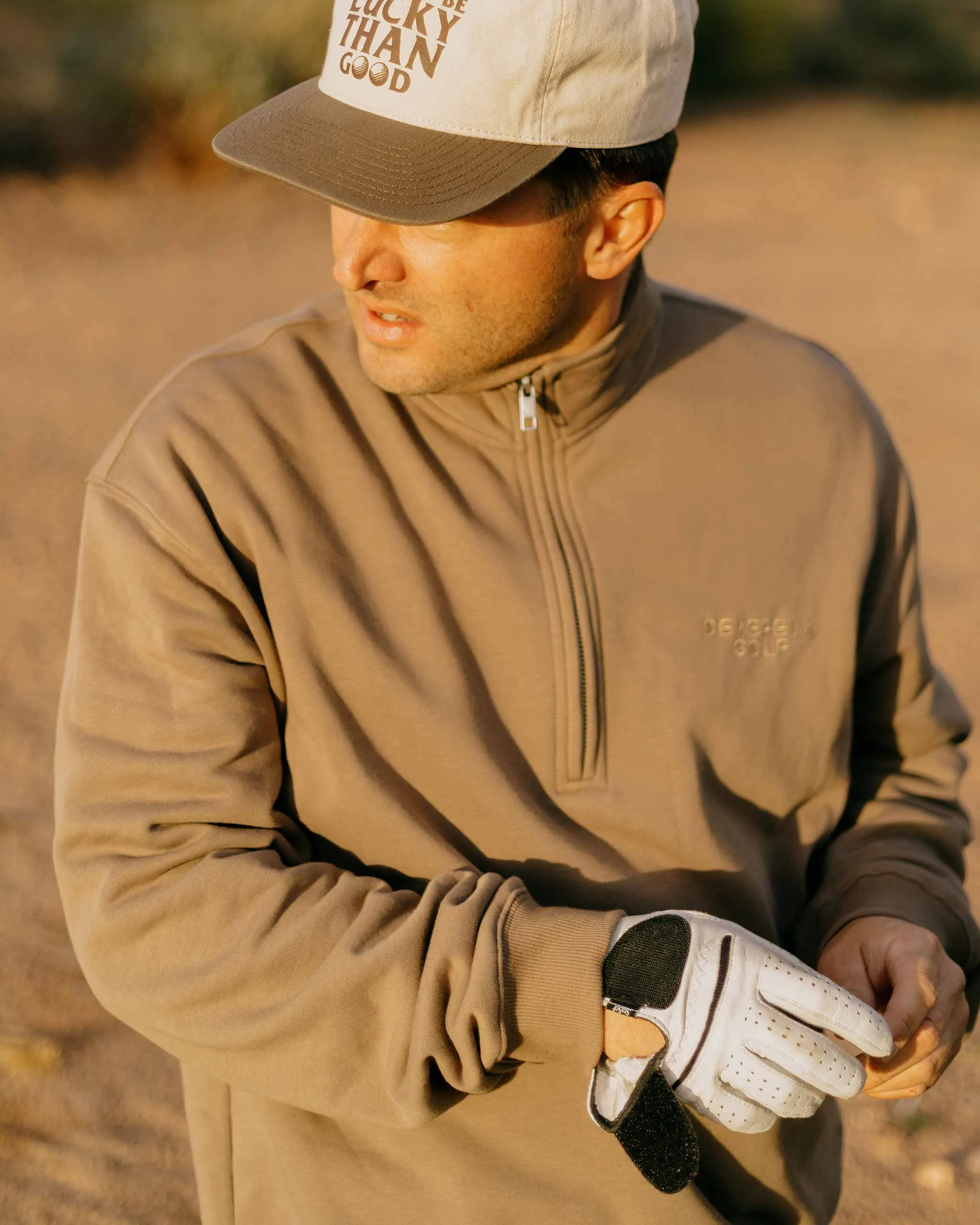 Relaxed Quarter Zip - Cafe Brown