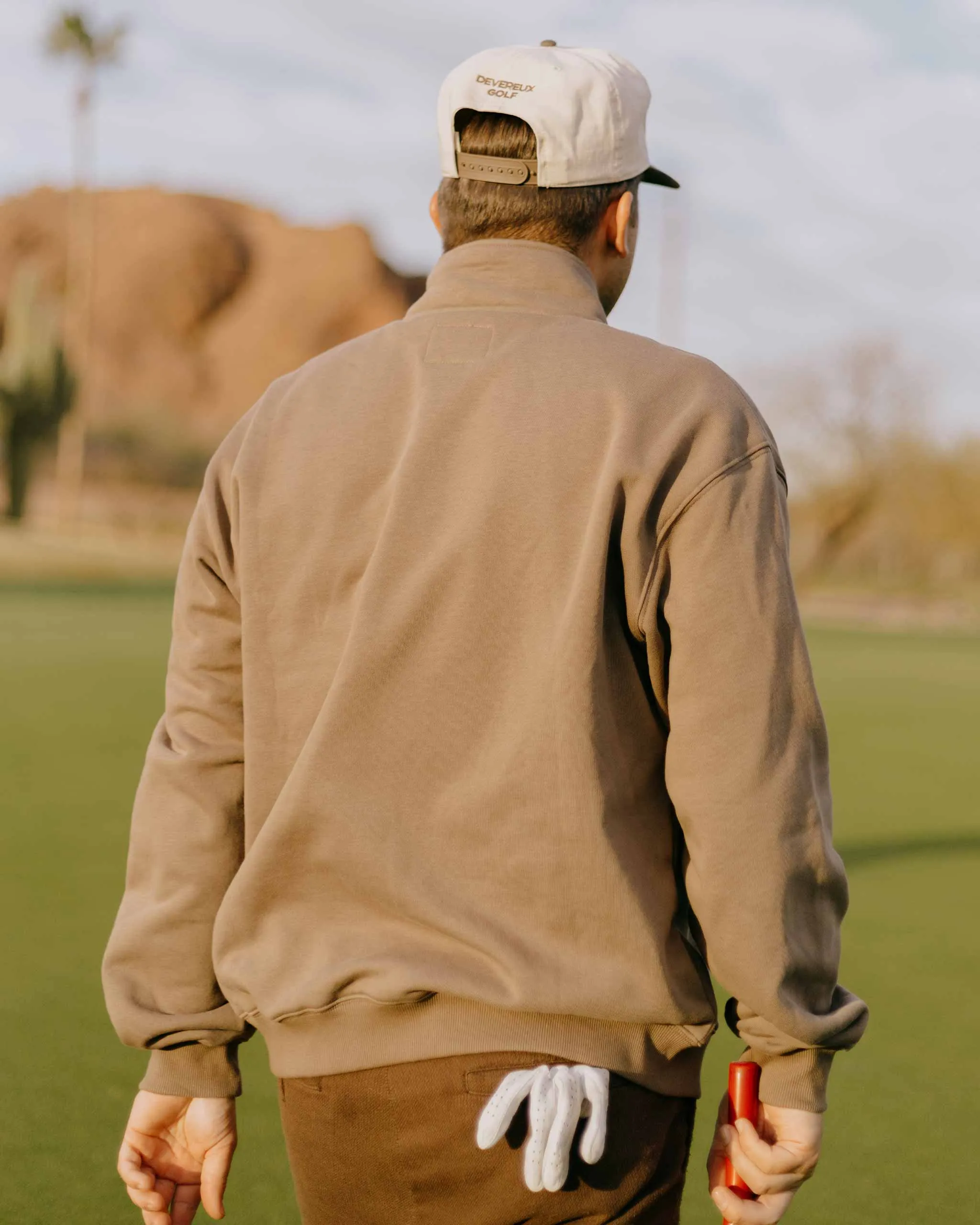 Relaxed Quarter Zip - Cafe Brown