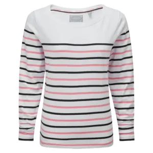 Schoffel Beauport Ladies Top - White/Navy/Flamingo Stripe